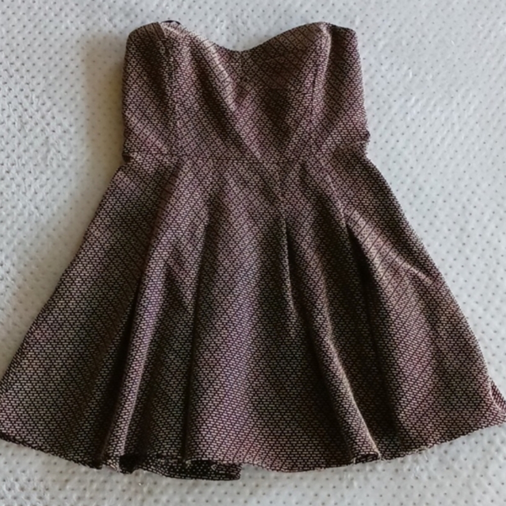 BCBG cute strapless mini peplum Party dress with keyhole back